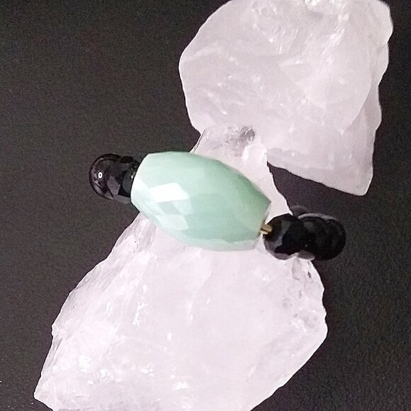 🍂🍁🍃 3/$25!!! Faceted Mint Green Crystal + Stone Beads - Size 7.75 - Picture 6 of 8